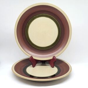 Fashion Manor Sandstone Set Of 2 Vintage HTF 10 1/4" Dinner Plates VGC